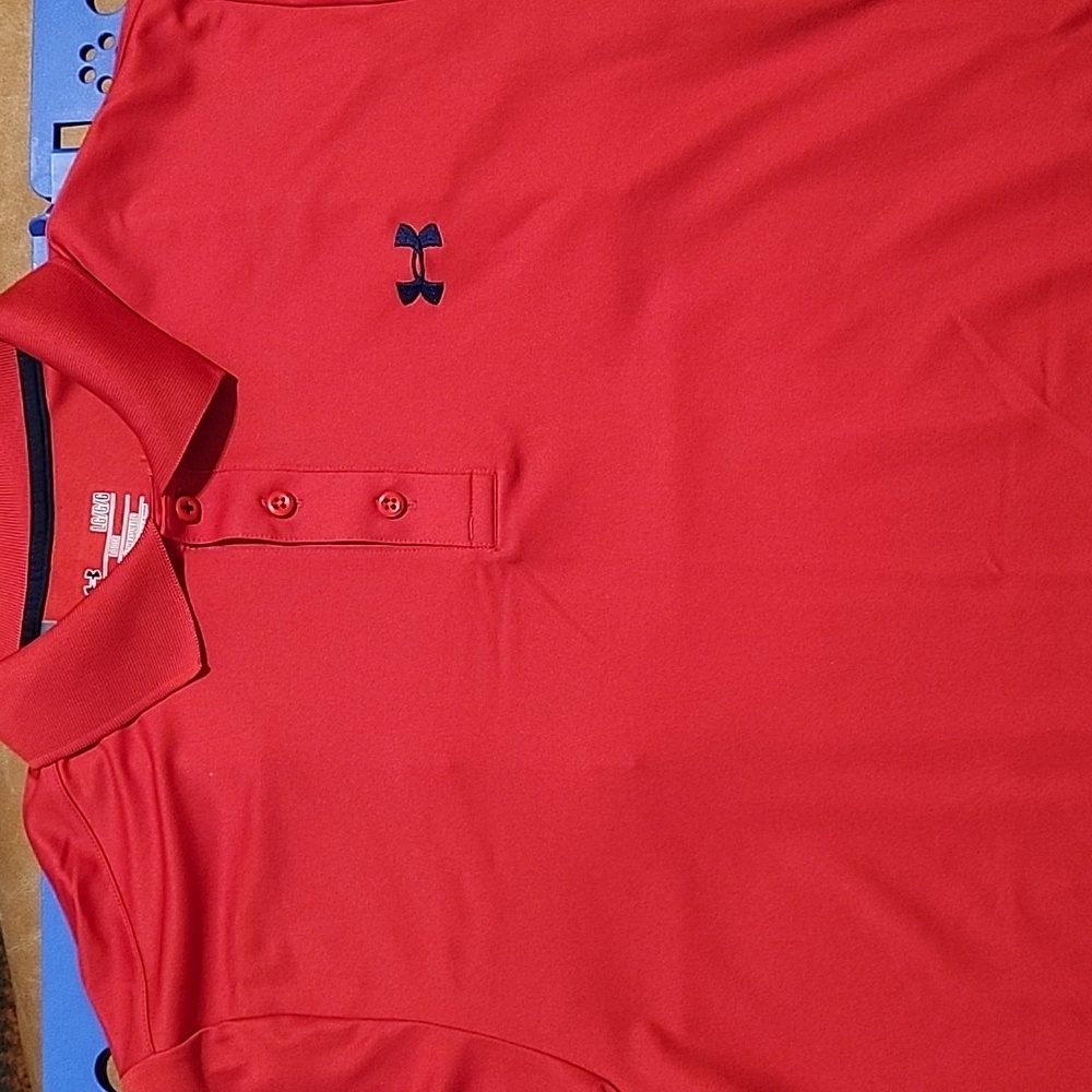 Under Armour Red Golf HeatGear Polo Shirt